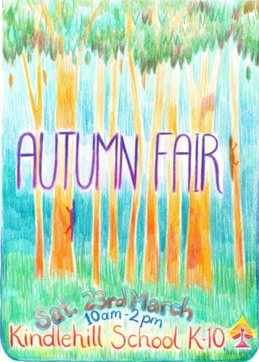 Hand-coloured gum trees celebrate the Kindlehill Autumn Fair, honouring seasonal rhythms and a deep connection to local Country.