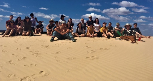 Kindlehill students cultivate Earth citizenship and connection to Country while exploring sand dunes through outdoor geography studies.