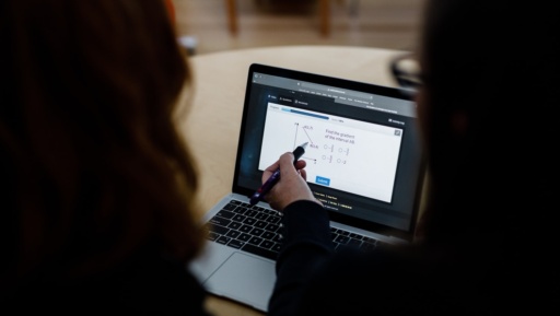 Student and mentor maintain human connection and shared purpose through collaborative digital maths learning at home.