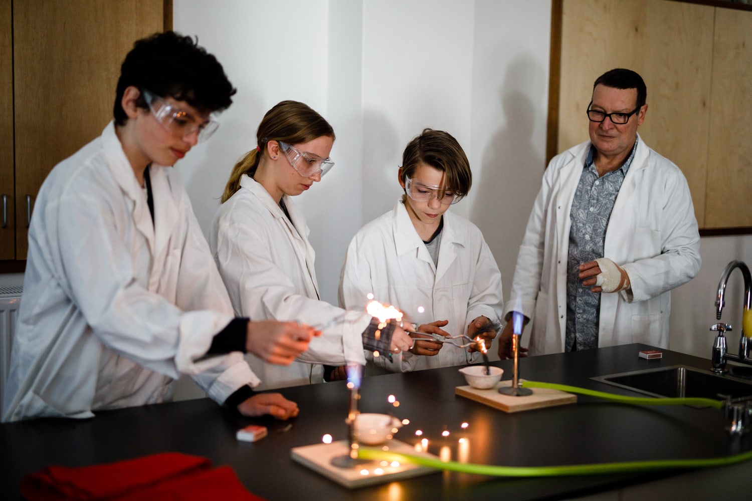 Students discover the wonders of science through hands-on laboratory experiments, cultivating curiosity and practical knowledge at Kindlehill.