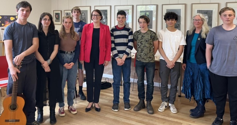 Kindlehill students and guests celebrate the official opening of their handcrafted art studio and creative learning spaces.