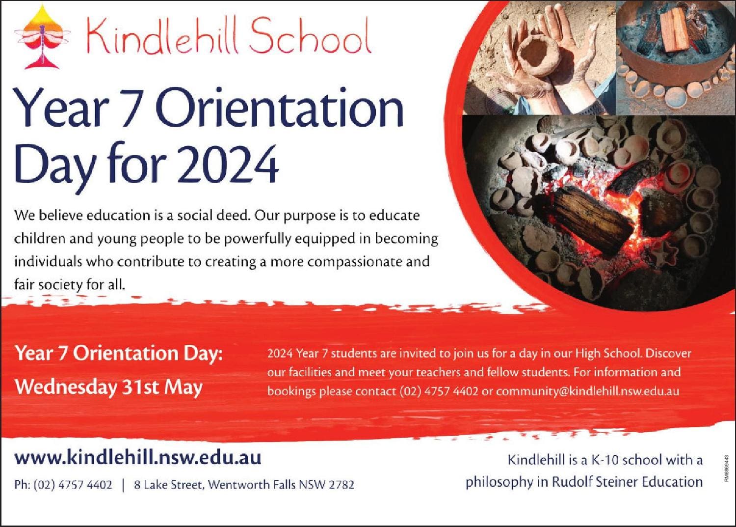 Hands shape clay pots beside a fire, honouring earth-centred learning and the warm spirit of community at Kindlehill.
