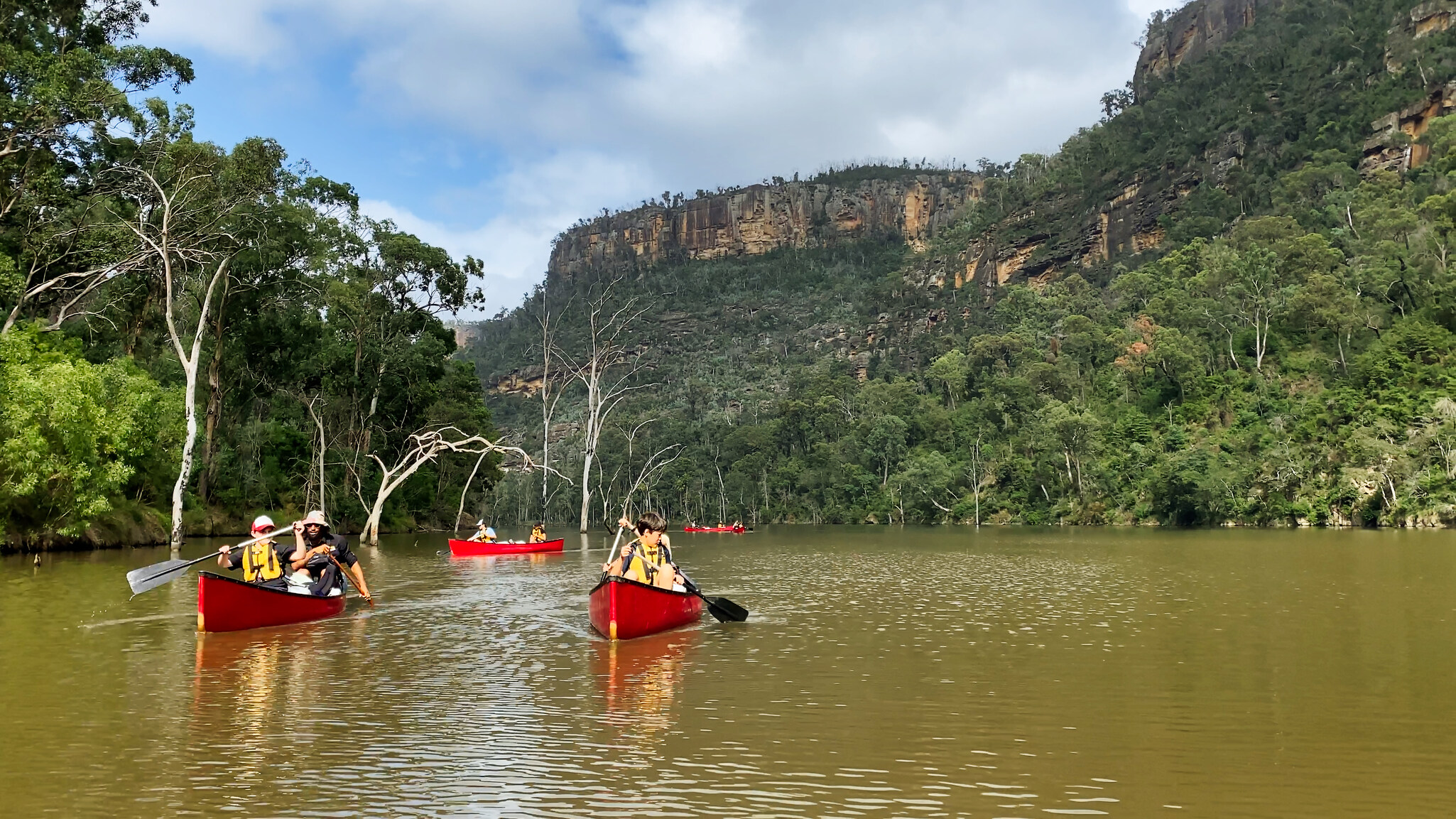 Students discover rhythm and resilience canoeing through Shoalhaven Gorge, fostering a deep, purposeful connection with Country.