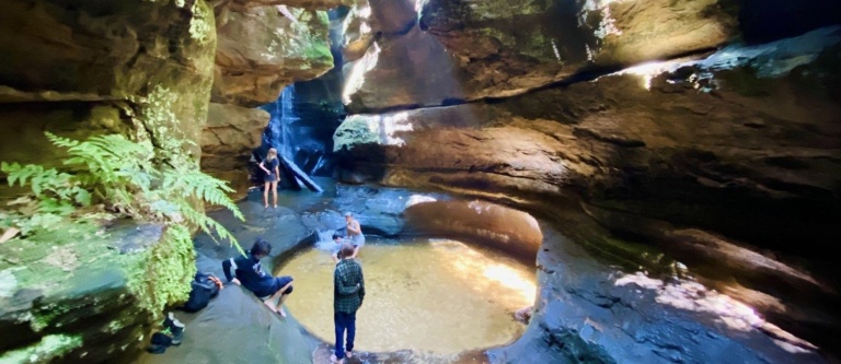 Students discover connection to Country and self within a hidden Blue Mountains waterhole and sandstone canyon.