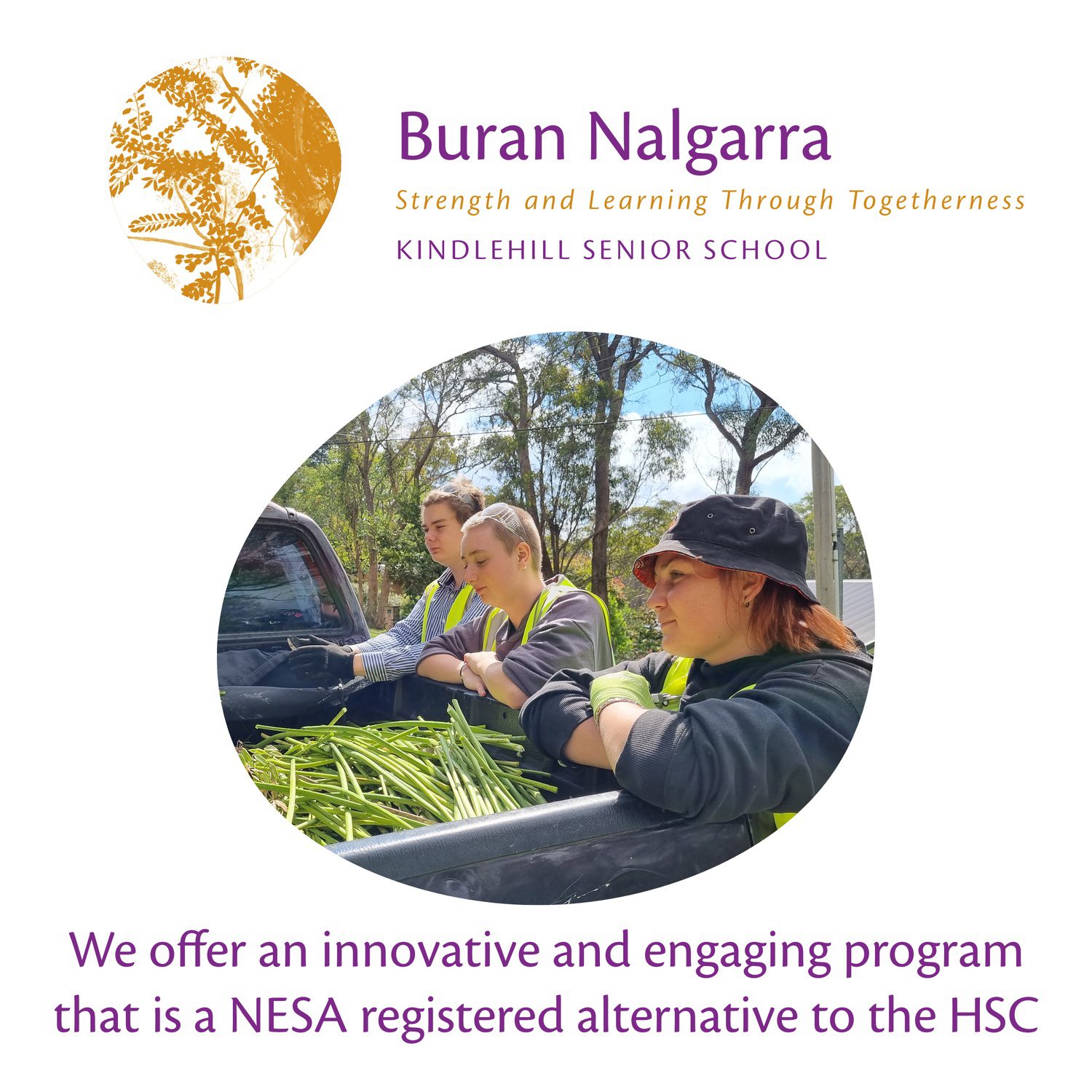 Senior students collaborate in the bushland, cultivating strength and togetherness through hands-on, earth-centred learning and connection to Country.