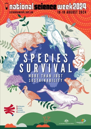Diverse native animals and a child surround the globe, celebrating our interconnected survival and connection to the land.