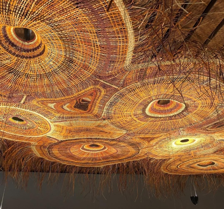 Intricate woven patterns celebrate the sacred connection between the Kindlehill community, First Peoples stories, and the Land.