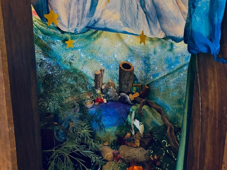 Starry seasonal scene with handcrafted figures honours natures rhythm, awakening imagination and a deep connection to Country.